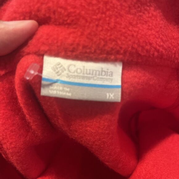 Columbia Women’s Plus Size Long Sleeve Fleece Full Zip  Red 1X - Picture 10 of 10